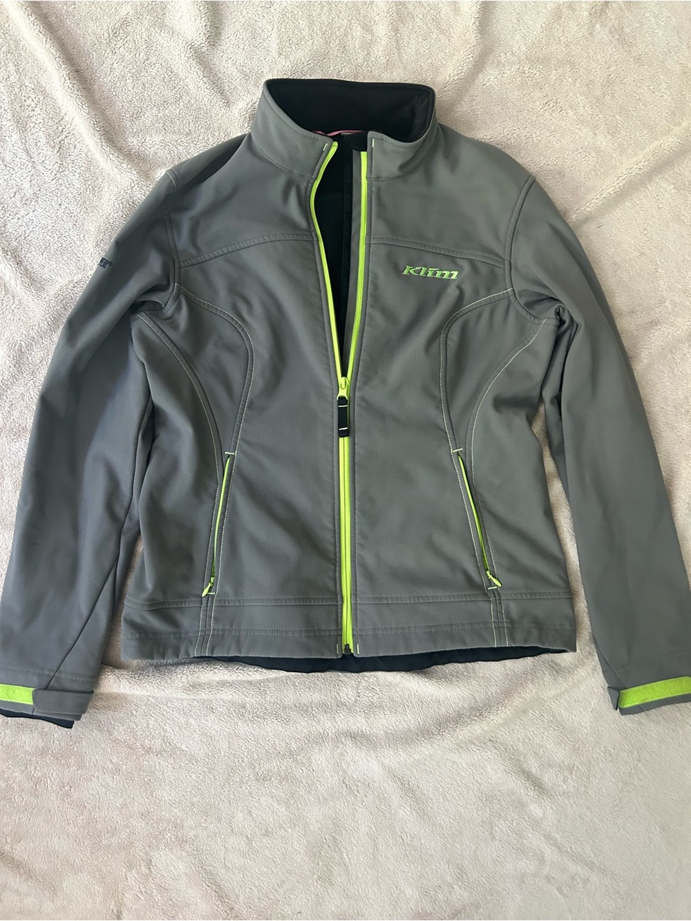 Klim Women's Gray Utility Jacket with Neon Green Trim